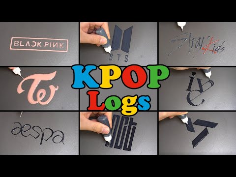 Kpop Logos Pancake art - BLACKPINK, BTS, Stray Kids, TWICE, IVE, aespa, NCT, Seventeen