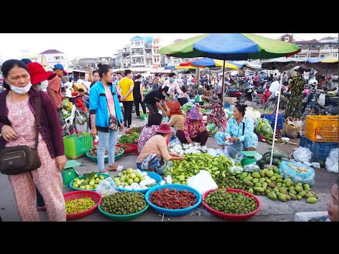 Early Morning Market Food View In Phnom Penh City