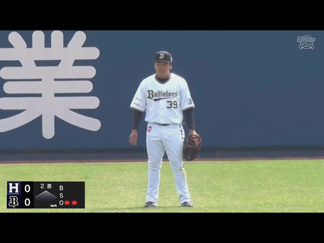 【ファーム】スライディングキャッチ!! バファローズ・池田陵真がレフトへの打球を滑り込みながら好守備!!  2024年4月6日 オリックス・バファローズ 対 くふうハヤテベンチャーズ静岡