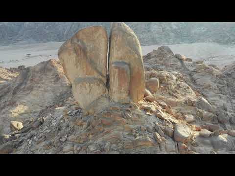 Drone video revealing the split Rock of Horeb