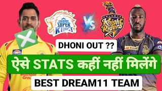 TATA IPL Dream11 Team CSK vs KOL Dream11 Prediction Chennai vs Kolkata Dream11 Team Prediction