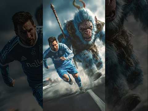 Messi, Neymar & Mbappé’s Monkey King vs Ronaldo’s Monkey King #ronaldo #goat #messi #ronaldoai