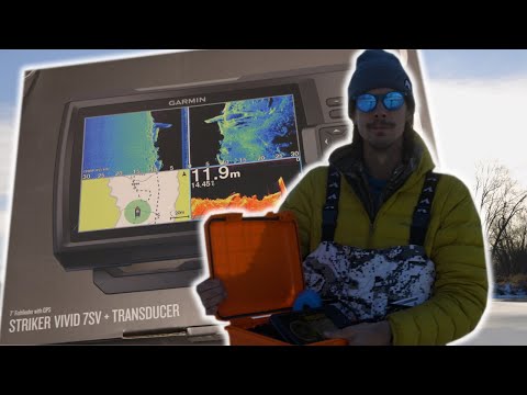 Garmin Striker Vivid 7SV Unboxing + Ice Fishing Set Up!!