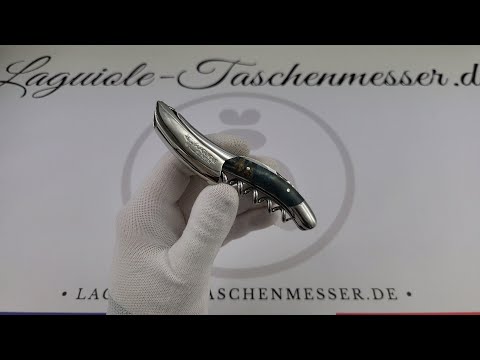 Laguiole en Aubrac Kellnermesser Pappel Wurzelholz Blau