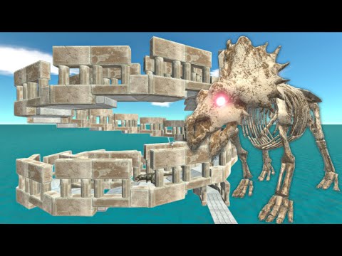 ESCAPE THE SKELETOPS ALIEN IN THE DEADLY SPIRAL HALLWAY!! - Animal Revolt Battle Simulator