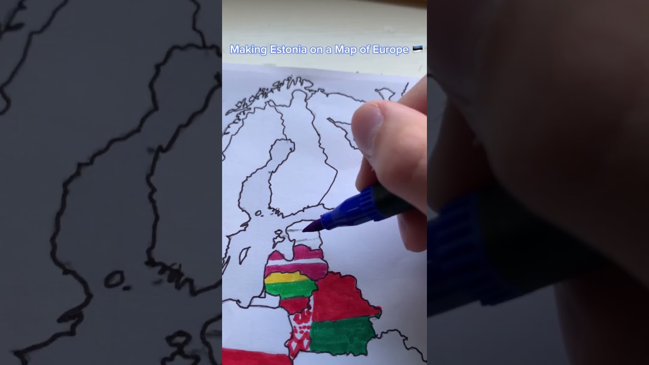 Making Estonia on My Map of Europe #estonia #maps #flag #flagmap #art #mapmaker #countrymap #country