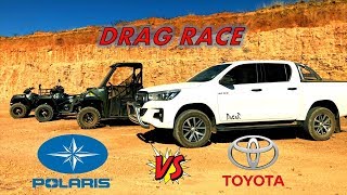 POINTLESS DRAG RACE - Toyota Hilux vs ATV's
