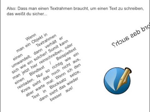 Objekt in Textrahmen umwandeln