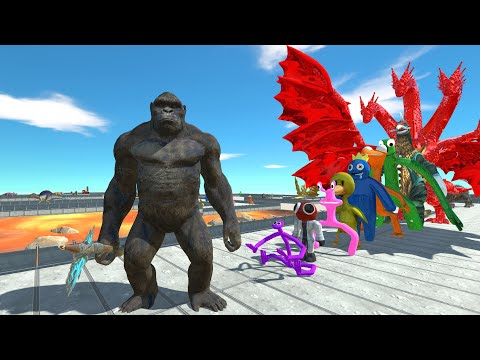 King Kong vs Ghidorah Red LAVA DEATH RUN - Animal Revolt Battle Simulator