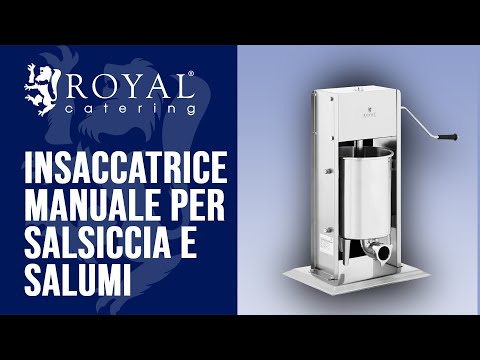 Video - Insaccatrice manuale per salsiccia e salumi - 10 L - Verticale - Acciaio inox