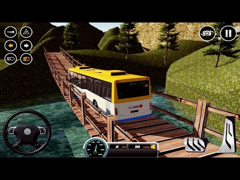 Uphill offroad bus driving sim - Bus Games - Bus Simulator Gameplay