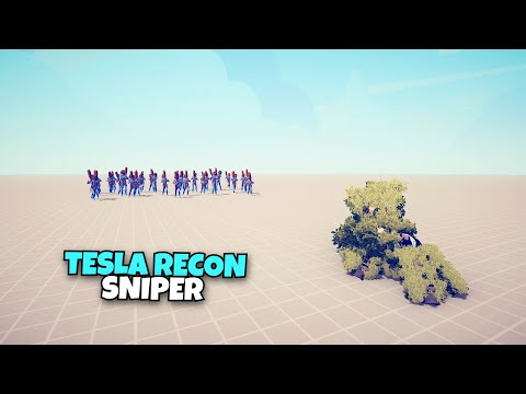 TESLA RECON SNIPER VS EVERY UNITS - Totally Accurate Battle Simulator TABS