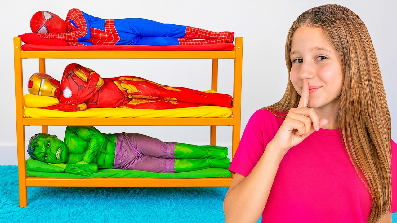 Nastya and Super heroes escape story