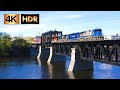 4K HDR Chasing Pan Am Train POAY Across District 2 60 Fps
