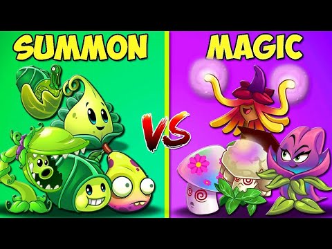 Random 4 Plants of Team MAGIC vs SUMMON - Who WIll Win? - Pvz 2 Battlez