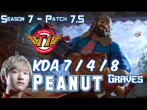 SKT T1 Peanut GRAVES vs LEE SIN Jungle - Patch 7.5 KR Ranked