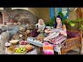 Village Daily Life Cooking Shank Neck With Rice Over A Wood Fire