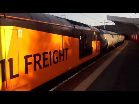 Colas 60076 work 6S96 Sinfin to Grangemouth tanks depart Crewe 15/10/15