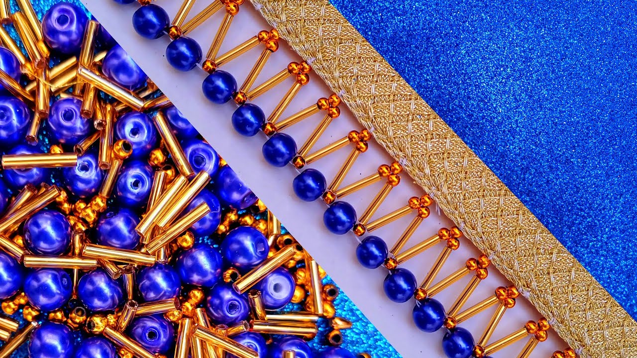 Make your dress special by learning this lace embroidery#DIY💙⚘️💙