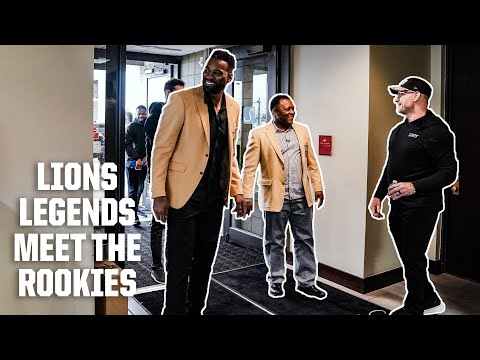 Calvin Johnson, Barry Sanders and Chris Spielman pick up the rookies in style!