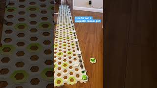 How far can a Gravitrax magnetic cannon go? (and counting...)