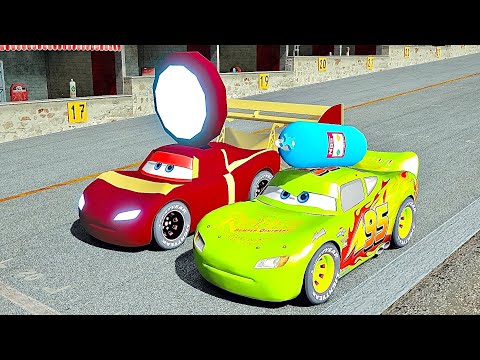 Lightning McQueen Iron Man Edition vs Lightning McQueen NOS Edition - Drag Race 20 KM