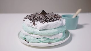 자이언트 머랭쿠키!? 민트덕후 심쿵하는 민트초코 머랭케이크 만들기 | 한세 Mint Chocolate Meringue Cake