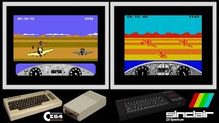 C64 vs ZX Spectrum : GEE BEE AIR RALLY (Side by side comparison)