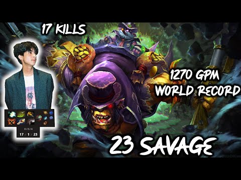 T1.23 SAVAGE 1270 GPM 17 KILLS  ALCHEMIST WORLD RECORD Insane SEA Dota2 7.28 fullgame