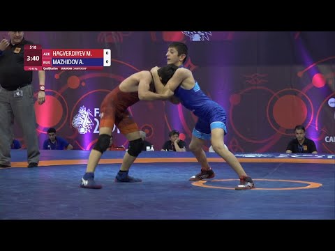 Qual. FS - 45 kg: M. HAGVERDIYEV (AZE) v. A. MAZHIDOV (RUS)