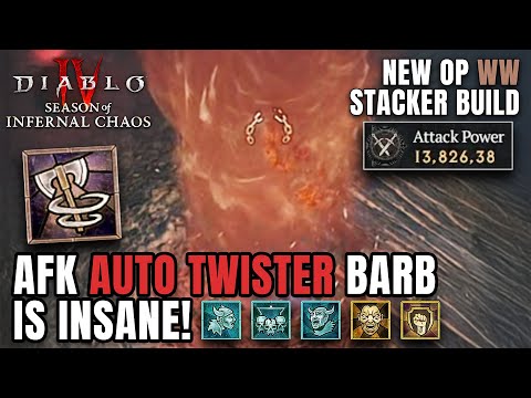 AFK AUTO TWISTER BARB IS INSANE - NEW OP WHIRLWIND STACKER Build Diablo 4