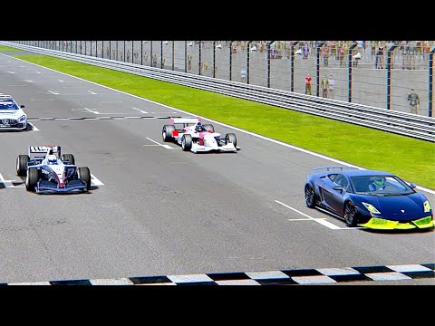 Lamborghini Gallardo 7700 HP vs McLaren F1 2004 vs IndyCar 1999 - Suzuka