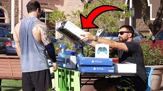 Setting Up A Free Game Store In front of Gamestop..