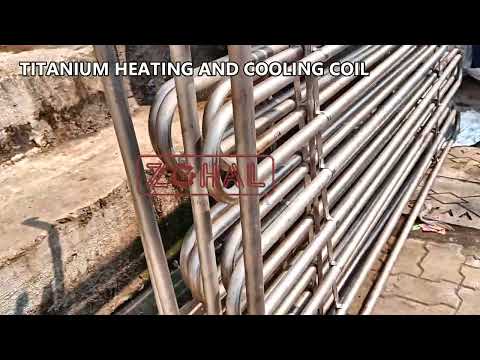 Titanium cooling coil, grade 2