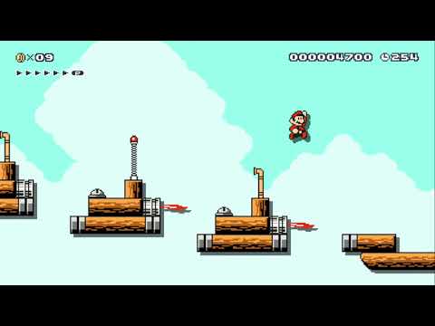 復刻版マリオ３飛空船＆トラップ3 by こうき - SUPER MARIO MAKER - NO COMMENTARY 1az