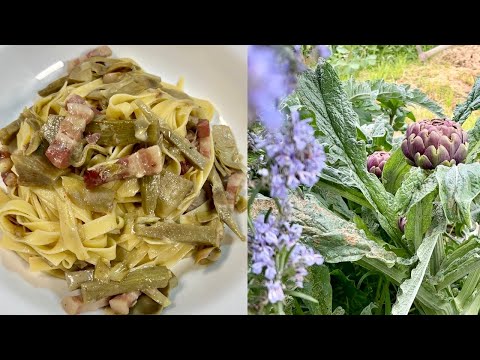 Tagliatelle con Carciofi Romaneschi,Pancetta Stagionata e Pecorino Romano | Cucina Orto & Natura