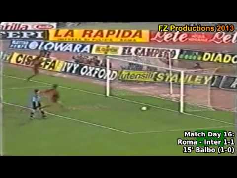 Serie A 1993-1994, day 16 Roma - Inter 1-1 (Balbo ...
