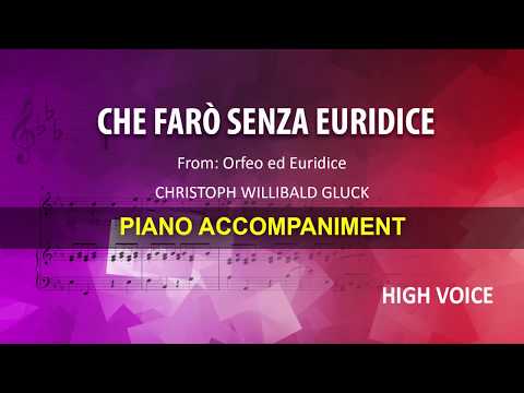 Che farò senza Euridice / Gluck: Karaoke + Score guide / High voice