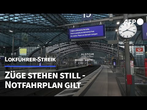 Video Thumbnail: Lokführer bestreiken Personenverkehr - Notfahrplan gilt | AFP