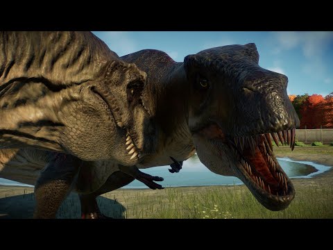 T-REX VS ACROCANTHOSAURUS!!! - Jurassic World Evolution 2