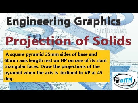 Engineering Graphics | Engineering Drawing | Projection of solids- problem 34