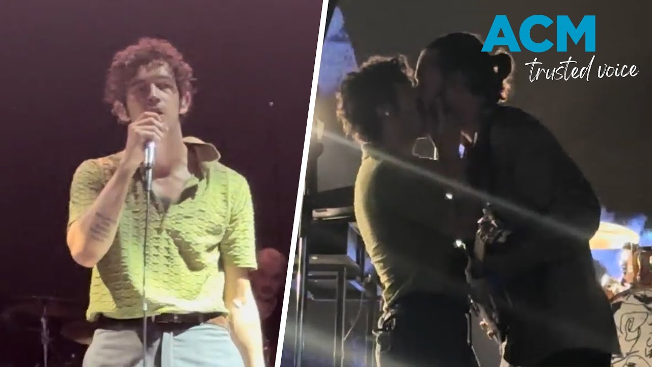 Malaysia bans British band The 1975 after frontman kisses bandmate onstage