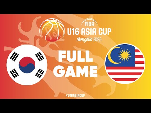 Group Phase | Korea v Malaysia | Full Basketball Game | FIBA U16 Asia Cup 2025