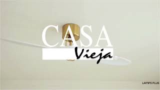1_Watch A Video About the Casa Vieja Longbow Brass and White Indoor Outdoor Ceiling Fan