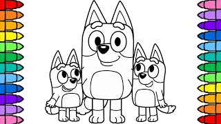 Coloring Bluey, Muffin, Socks Bluey and Friends Coloring Pages