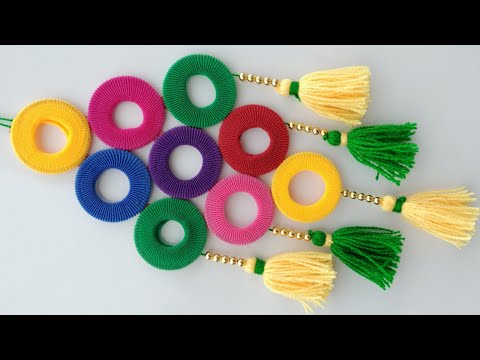 Easy Rubber band wall hanging design/Wall decor ideas/Woolen design/Woolen craft ideas/Wall hanging