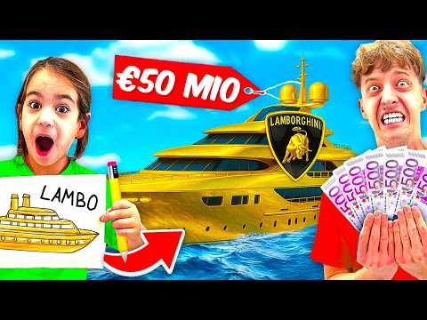 Ich muss 1 TAG ALLES KAUFEN, was KLEINER JUNGE zeichnet! 😱 (EXTREM TEUER)