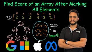 YouTube video 'Find Score of an Array After Marking All Elements | Leetcode 2593'