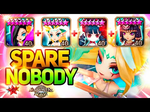 SPARE NOBODY! INSANE GIRL SQUAD Destroys Everyone in Summoners War