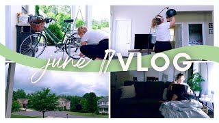 JUNE 17 VLOG | building a lamp & bike seat, finishing a 5 star book + losing power from a storm